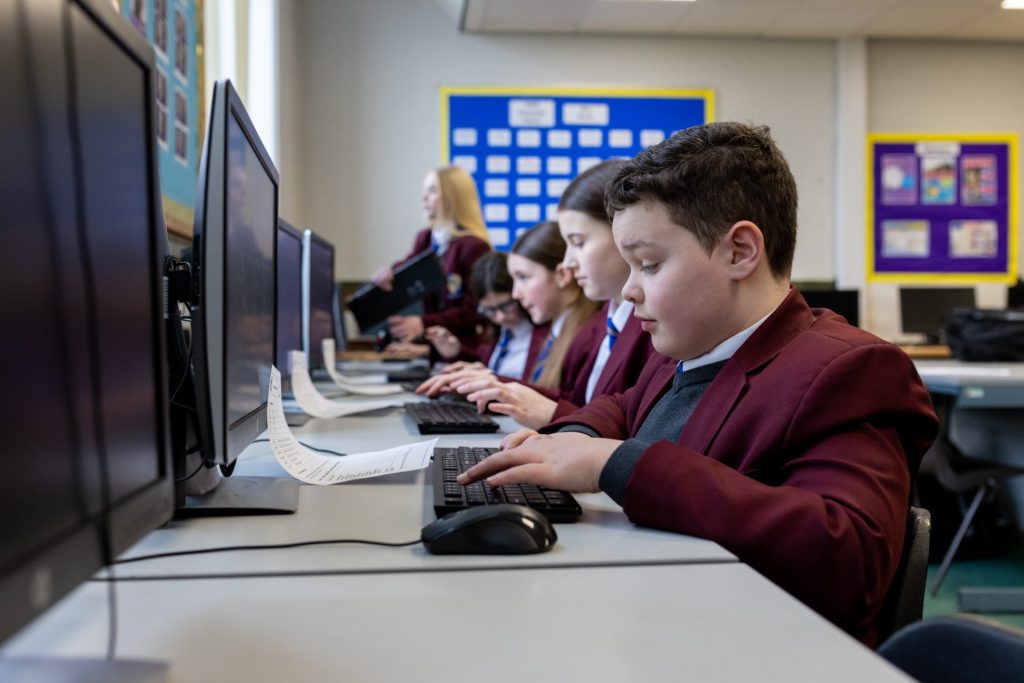 Secondary/High School Children using technology in their IT suite